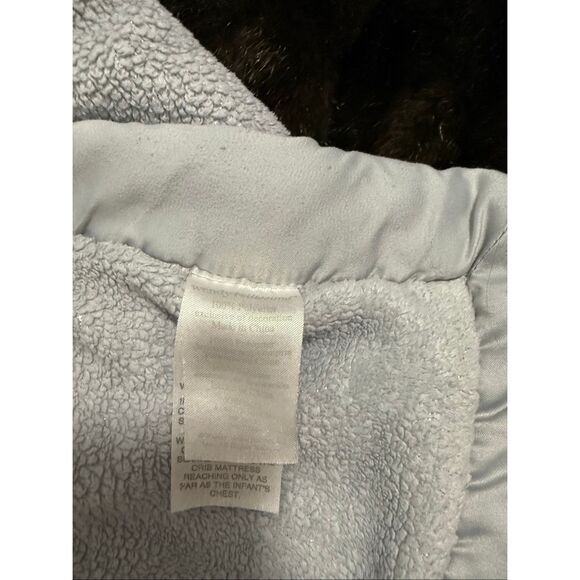 Wendy Bellissimo Pink Owl Baby Blanket Gray White Stripe Diamond Satin Trim - Picture 3 of 3